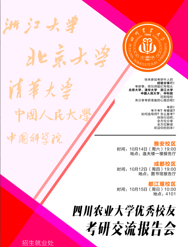 四川农业大学优秀校友考研交流会